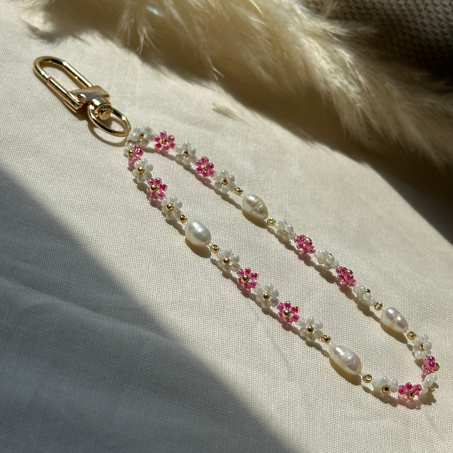 Pearly Bloom Bag Charm